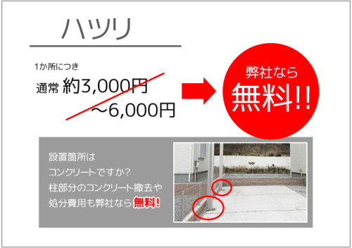 ハツリ無料 ハツリ無料