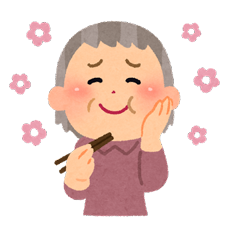 蟹を食べる祖母