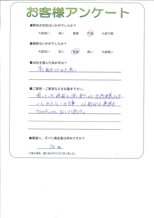 工事の感想を聞かせてください。