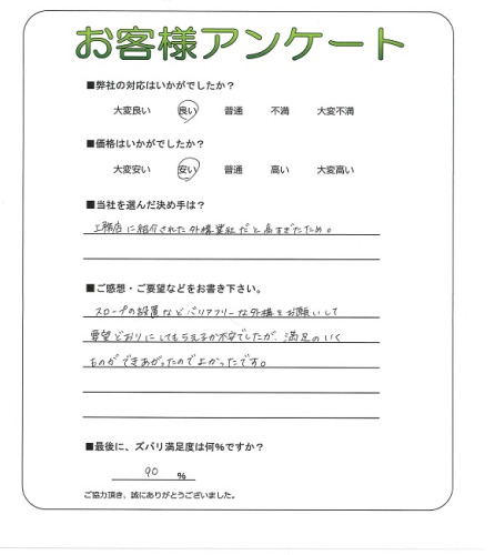 工事の感想を聞かせてください。
