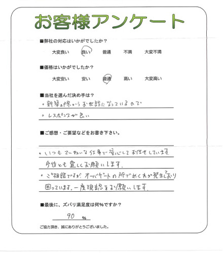 工事の感想を聞かせてください。