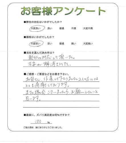 工事の感想を聞かせてください。