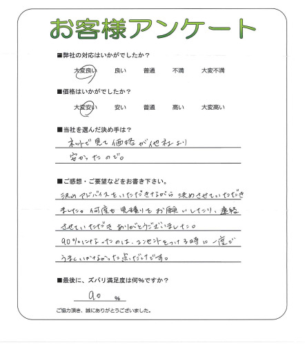 工事の感想を聞かせてください。