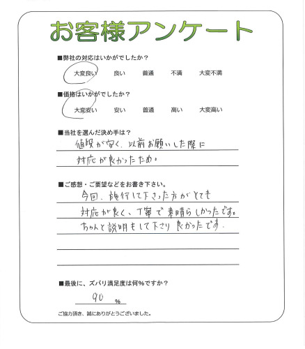 工事の感想を聞かせてください。