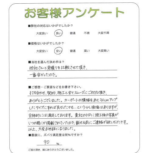 工事の感想を聞かせてください。