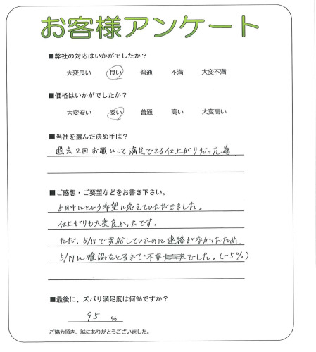 工事の感想を聞かせてください。