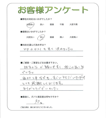 工事の感想を聞かせてください。