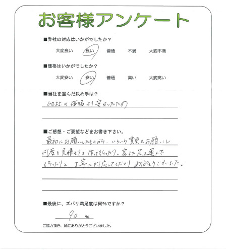 工事の感想を聞かせてください。