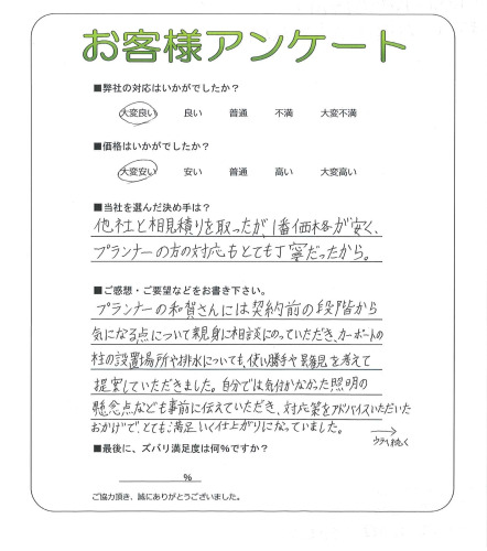 工事の感想を聞かせてください。