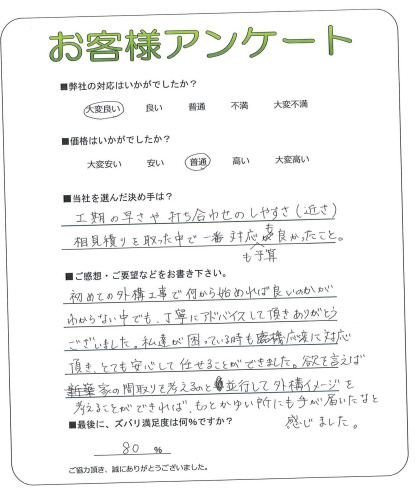 工事の感想を聞かせてください。