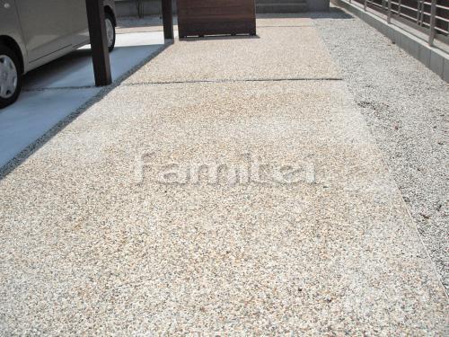 施工例玄関アプローチ 床洗い出し仕上げ 砂味石(現場番号：00017999)