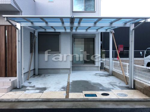 三協アルミ ダブルフェース 2台用 木調屋根枠 (新色JCK) | 大阪